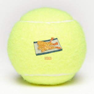 Shrimp tempura cartoon illustration tennis balls