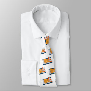 Shrimp tempura cartoon illustration tie