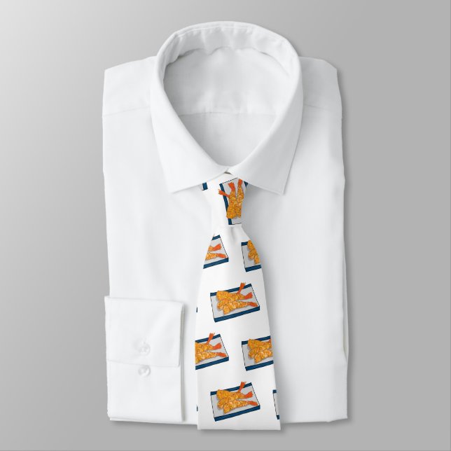 Shrimp tempura cartoon illustration tie (Tied)