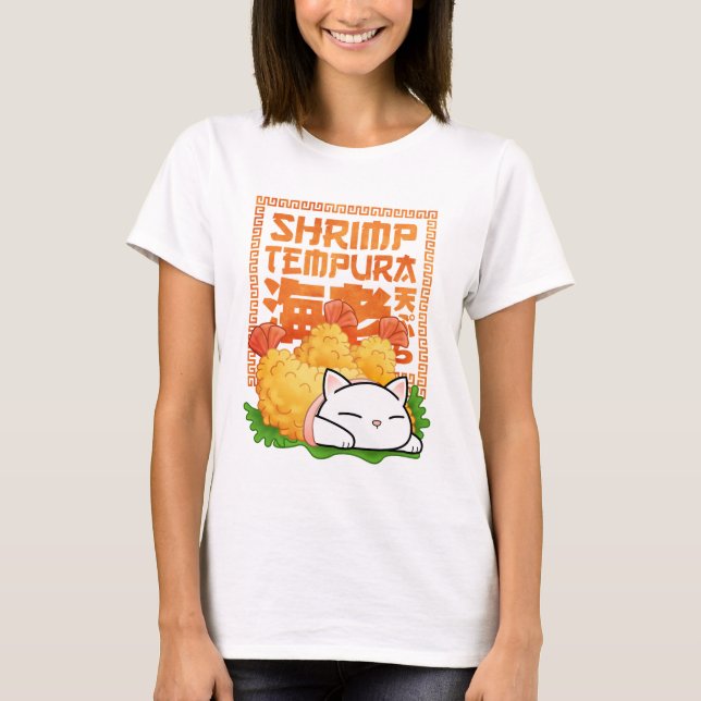 Shrimp Tempura Cat  T-Shirt (Front)