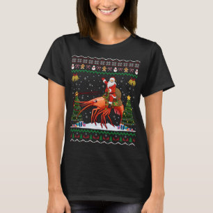 Shrimp Ugly Christmas Gift Santa Riding Shrimp Chr T-Shirt