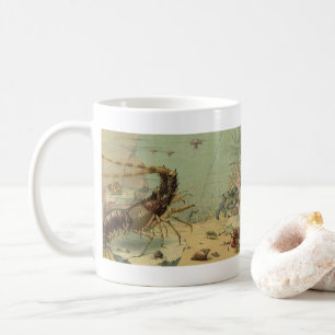 Shrimp, Underwater Sea Life, Vintage Ocean Animals Coffee Mug
