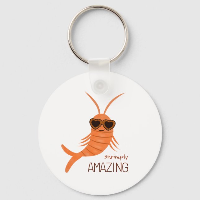 Shrimp with sunglasses key ring (Front)
