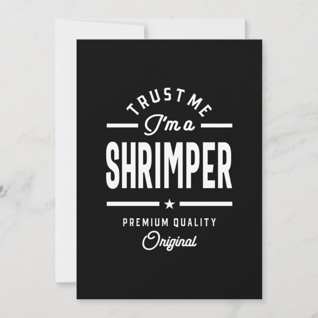 Shrimper Job Title Tee Gift Mens Womens Thank You Card (Front)