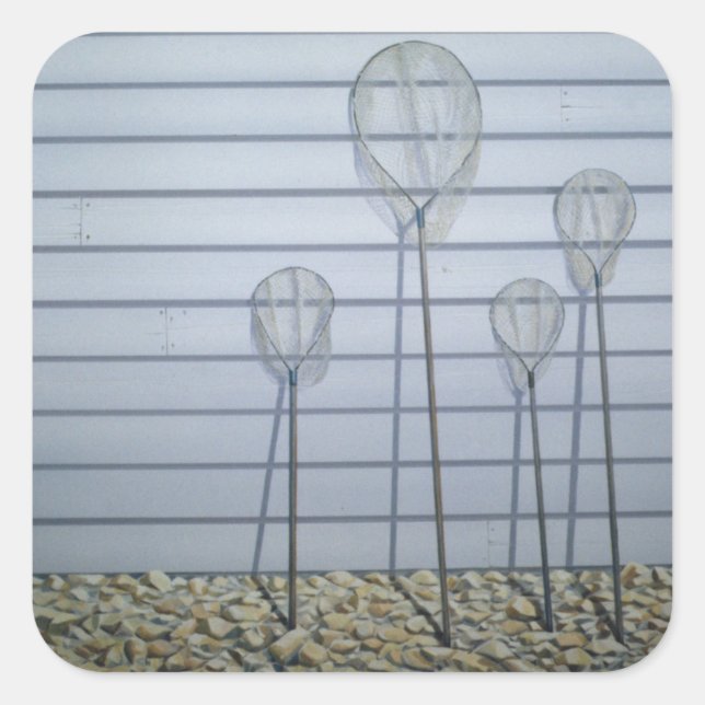 Shrimping Nets Square Sticker (Front)