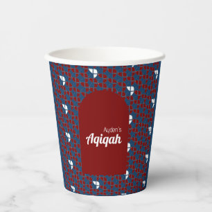 SHRIMPLY Red Blue Aqiqah Baby Shower Paper Cups