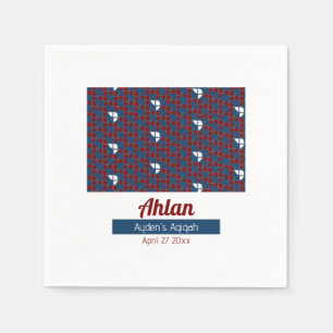 SHRIMPLY Red Blue Pattern, Aqiqah Baby Shower Napkin