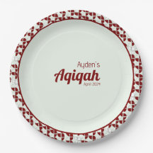 SHRIMPLY Red White Pattern, Aqiqah Baby Shower