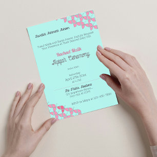 SHRIMPLY Teal Pink, Baby Girl Aqiqah Baby Shower Invitation