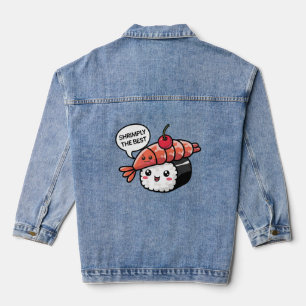 shrimply the best kawaii sushi denim jacket