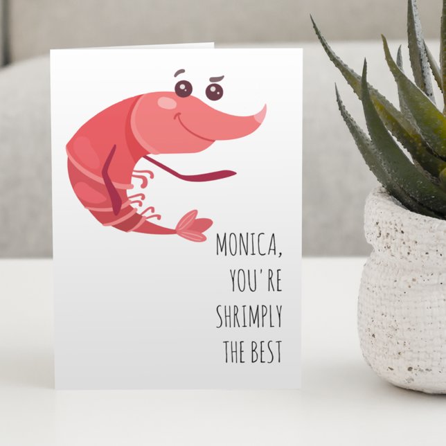 Shrimply the Best Personalised Funny Card (Creator Uploaded)