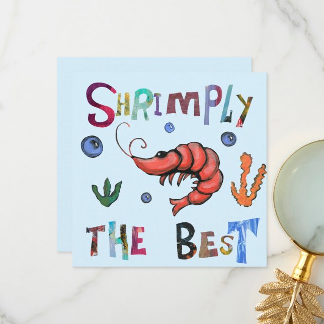 Shrimply the Best Thank You Card (Front/Back In Situ)