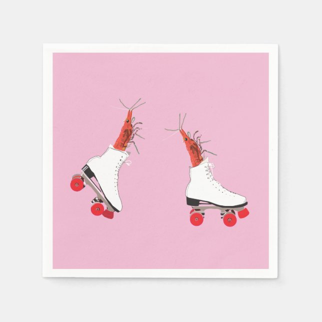 Shrimps On  Roller Skates  Cocktail Napkin (Front)