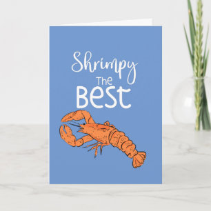 Shrimpy the best lobster christmas thank you card