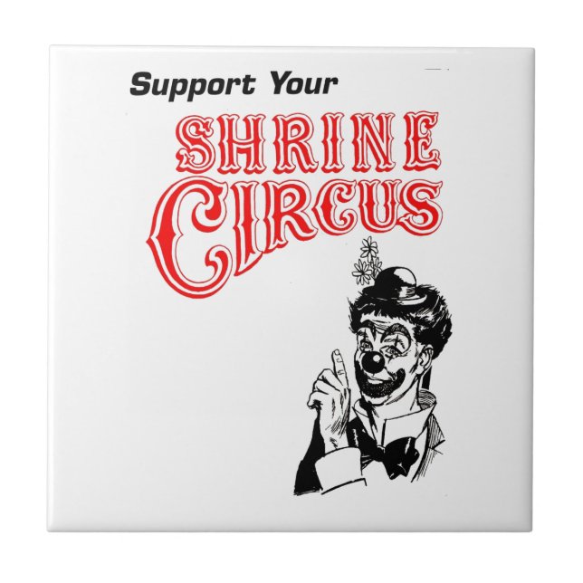 Shrine Circus Clown Ceramic Tile (Front)