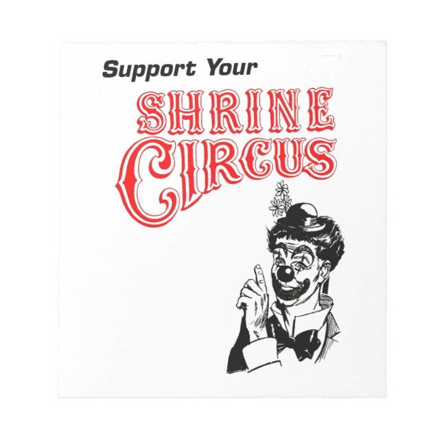 Shrine Circus Clown Notepad (Front)