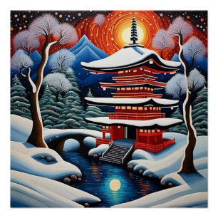 Shrine in winter 1 poster