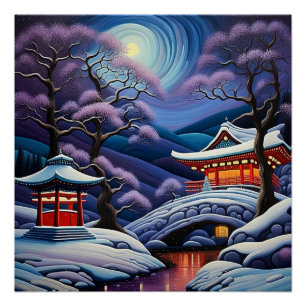 Shrine in winter 4 poster