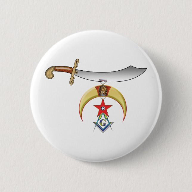 Shrine Mason 6 Cm Round Badge (Front)