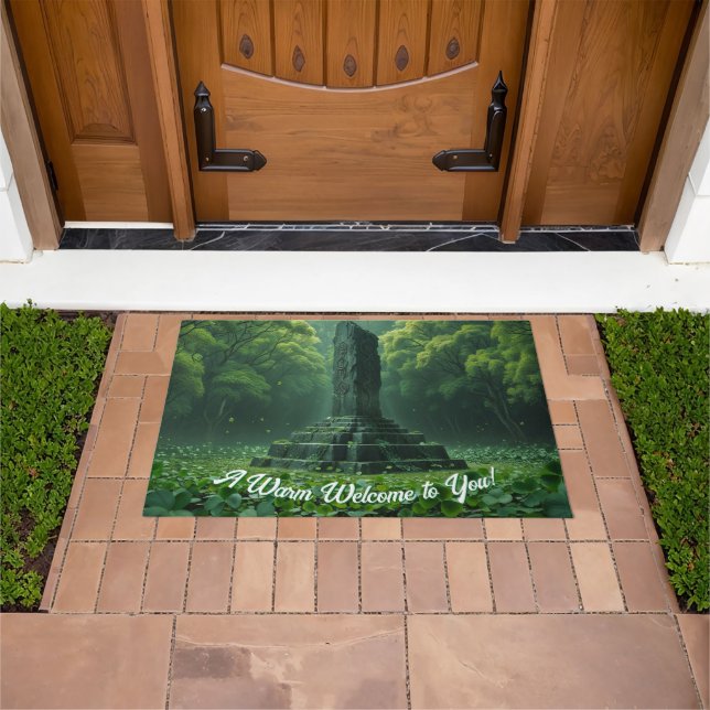 Shrine of the Clover Green Field Doormat (Outdoor)