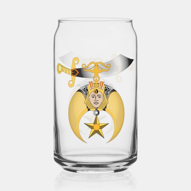 Shriners Printed Can Glass (Back)