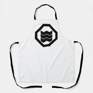 Shrinkage-shaped Kanji for three on tray Apron