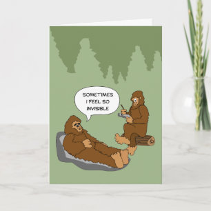 Shrink's Office Funny Sasquatch Cartoon Custom Card