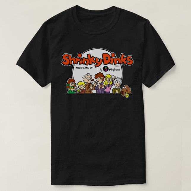 Shrinky Dinks Dark T-Shirt (Design Front)