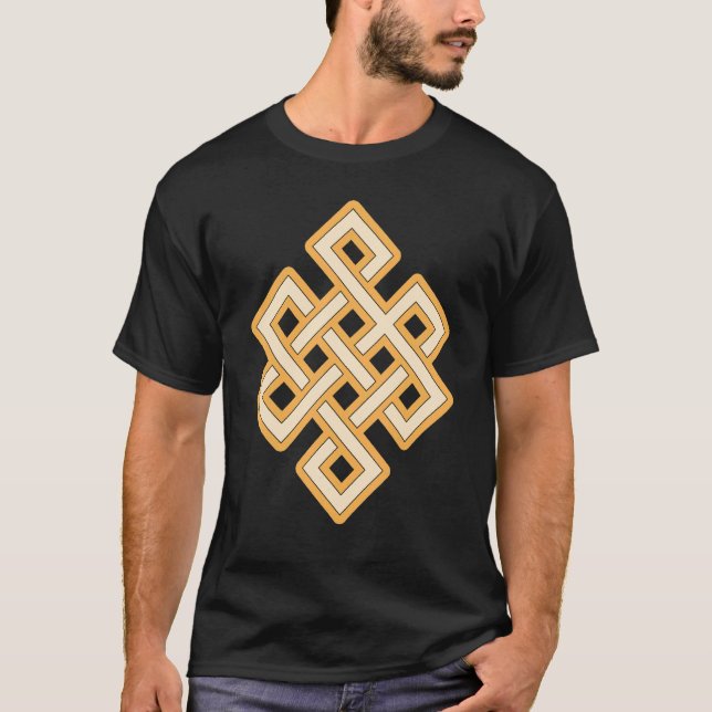 Shrivatsa Buddhist Mystical Knot Good Luck Ashtama T-Shirt (Front)