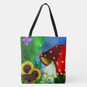 Shroom Gully Whimsical Fantasy Art Tote Bag