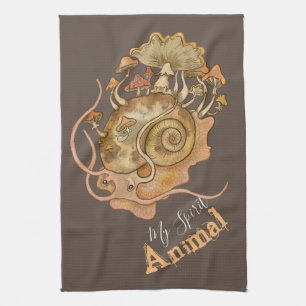 Shroom Snail Spirit Animal Art Tea Towel