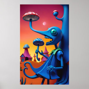 Shroomin' 'n' Bloom'n - Ken Gauge Surreal Art Poster