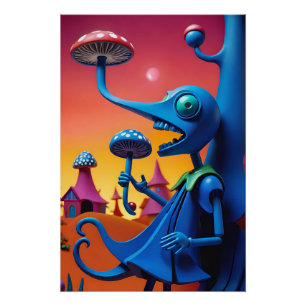 Shroomin' 'n' Bloom'n - Ken Gauge Surreal Art Poster
