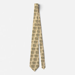 Shropshire County England Old Antiquarian Map Tie