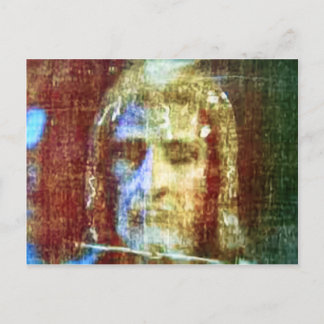 Shroud of Turin Face Jesus Christ Colourized Postcard