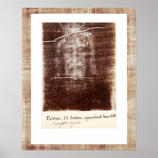 Shroud of Turin Jesus Negative Photo Secondo Pia Poster (Front)