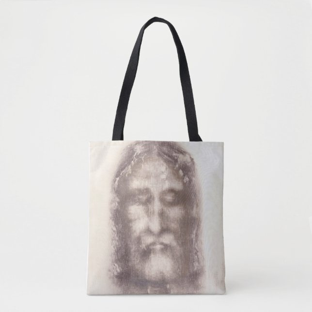 Shroud of Turin (Turin Shroud) Jesus Christ Face Tote Bag (Front)
