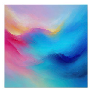 “Shroudglen” Pink and Blue Landscape Seascape.  Poster
