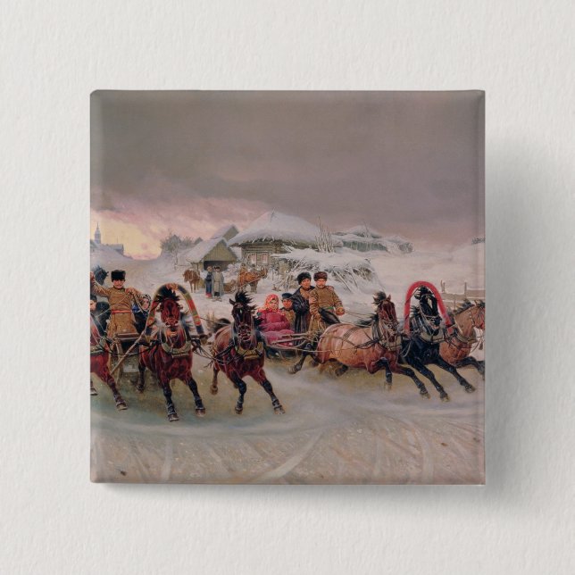 Shrovetide, 1889 15 cm square badge (Front)