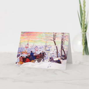 "Shrovetide" by Boris Kustodiev. Christmas Cards