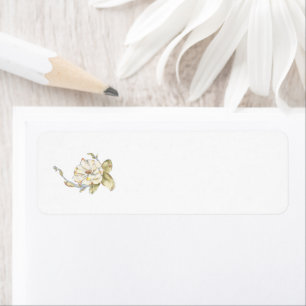 Shrub Rose (blue) on a Return Address Label