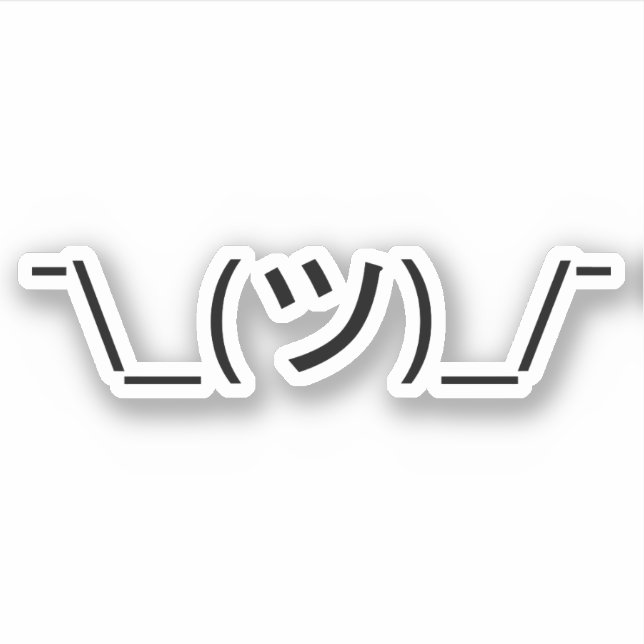 Shrug Emoticon ¯\_(ツ)_/¯ Japanese Kaomoji (Front)