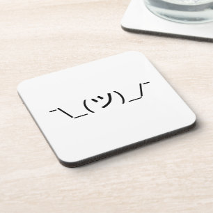 Shrug Emoticon ¯\_(ツ)_/¯ Japanese Kaomoji Coaster