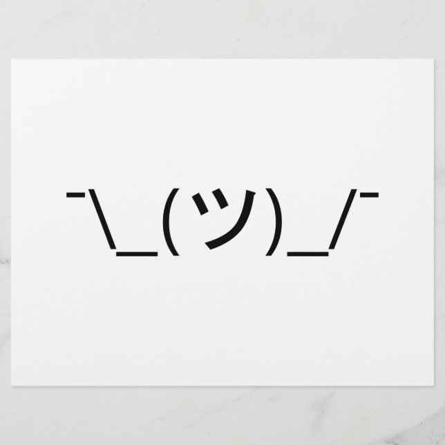 Shrug Emoticon ¯\_(ツ)_/¯ Japanese Kaomoji Flyer (Front)