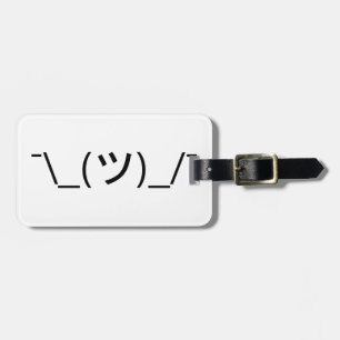 Shrug Emoticon ¯\_(ツ)_/¯ Japanese Kaomoji Luggage Tag
