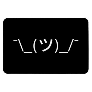 Shrug Emoticon ¯\_(ツ)_/¯ Japanese Kaomoji Magnet