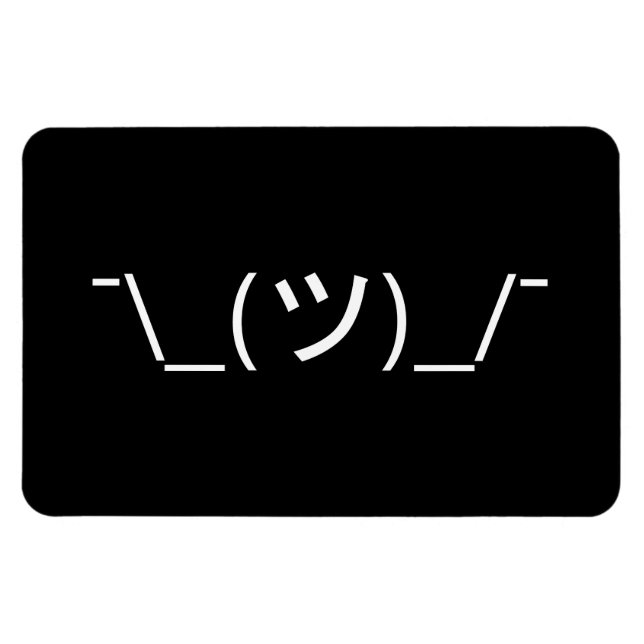 Shrug Emoticon ¯\_(ツ)_/¯ Japanese Kaomoji Magnet (Horizontal)