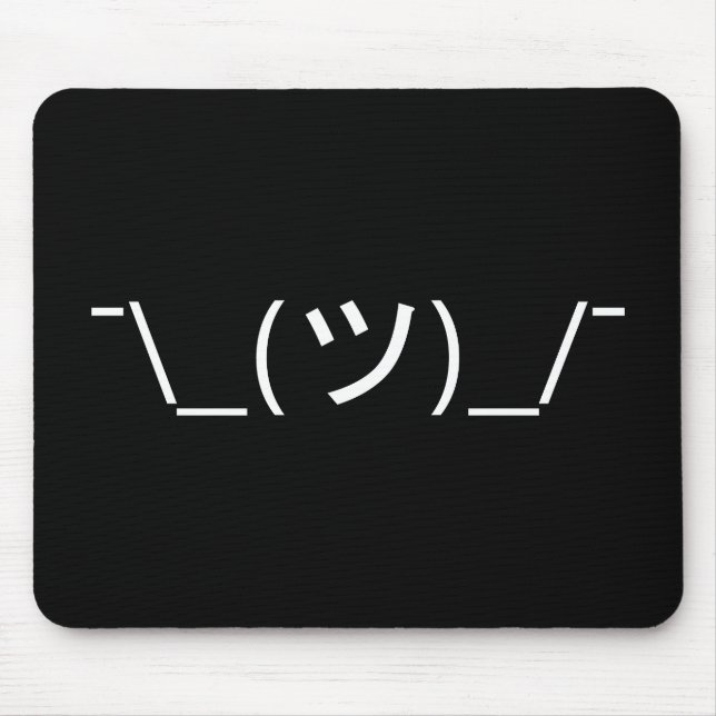 Shrug Emoticon ¯\_(ツ)_/¯ Japanese Kaomoji Mouse Pad (Front)
