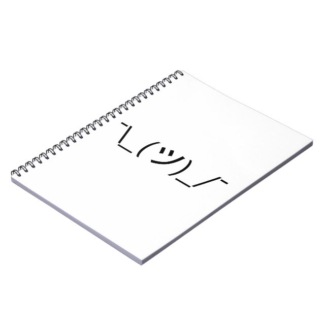Shrug Emoticon ¯\_(ツ)_/¯ Japanese Kaomoji Notebook (Left Side)