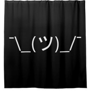 Shrug Emoticon ¯\_(ツ)_/¯ Japanese Kaomoji Shower Curtain